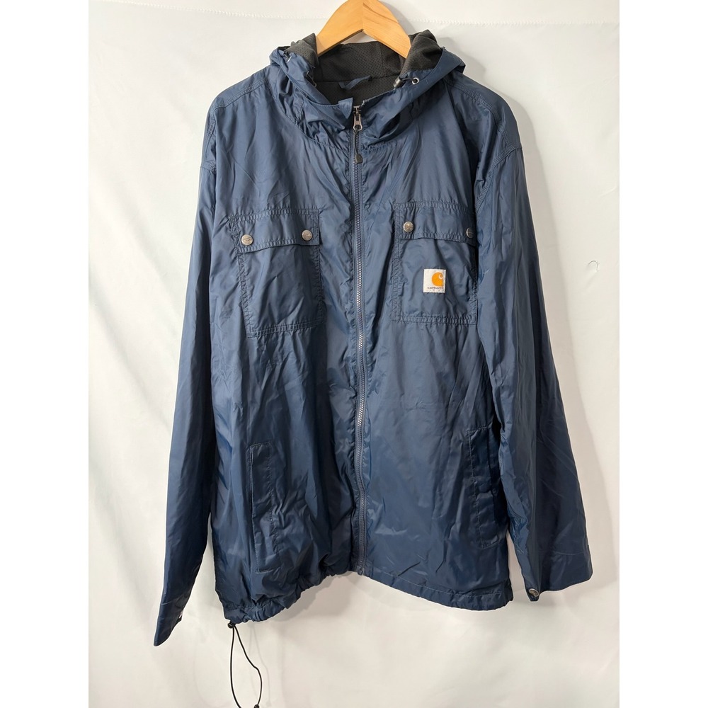 Carhartt Rockford Rain Defender Jacket Mens XXL 2XL Blue Waterproof Windbreaker